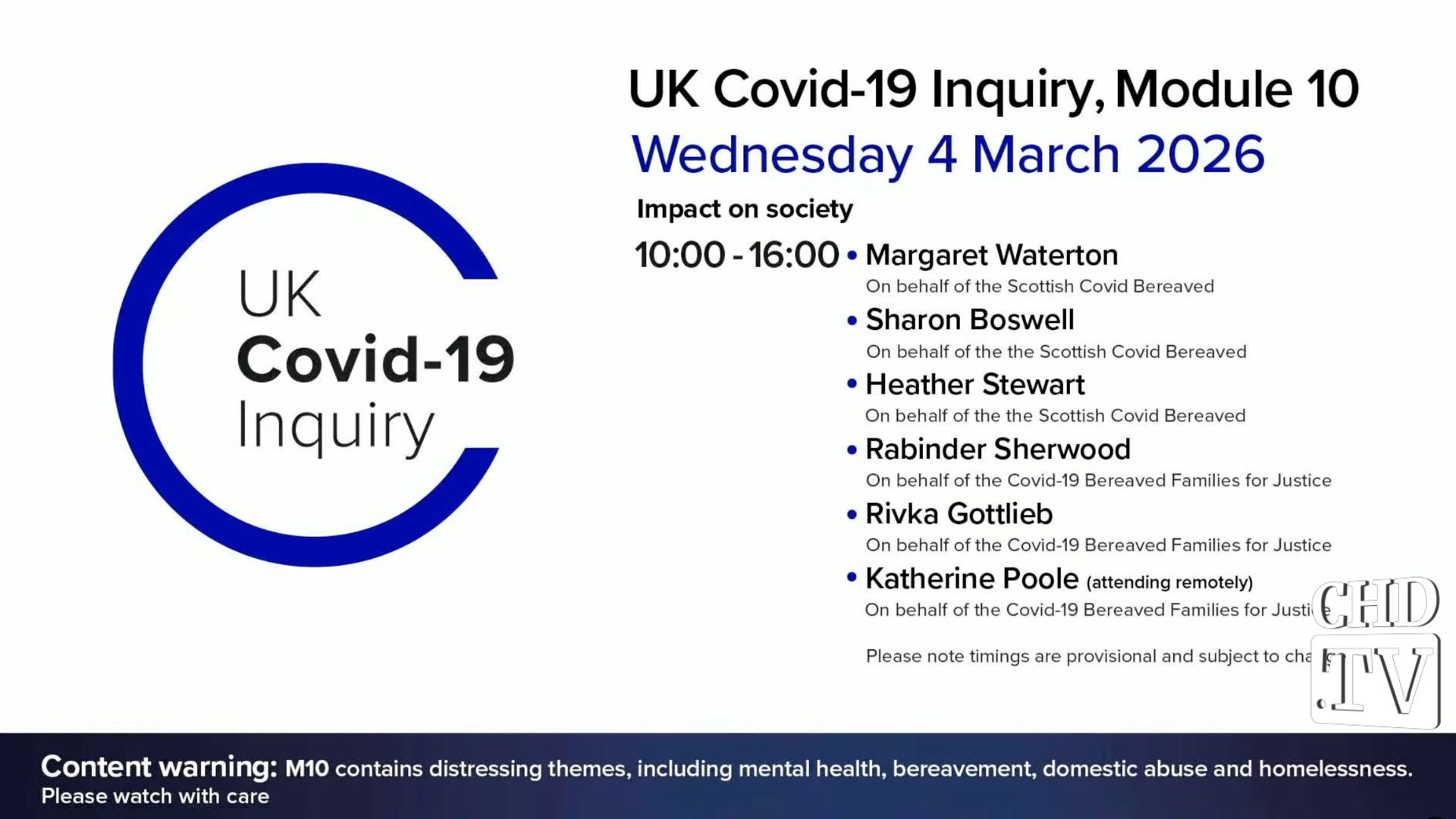UK COVID-19 Inquiry Meeting | Mar. 4
