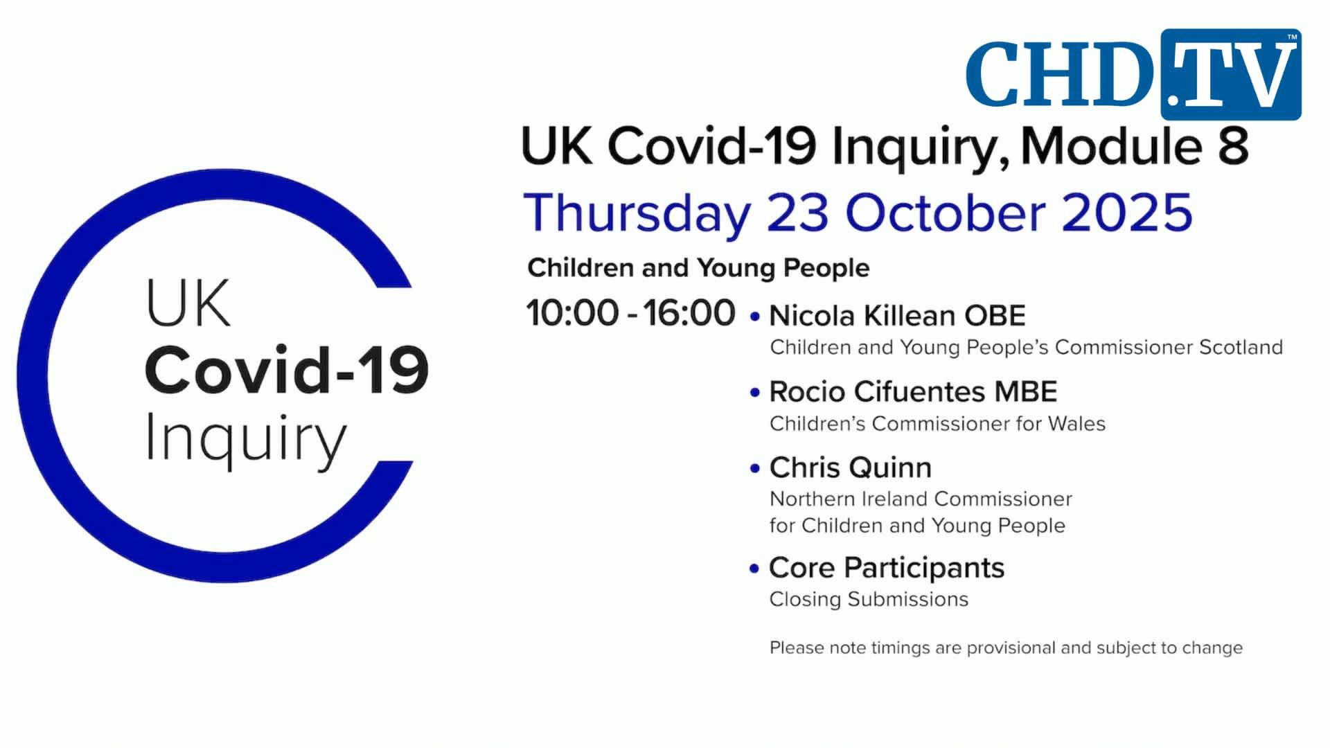 UK COVID-19 Inquiry Meeting | Oct. 23