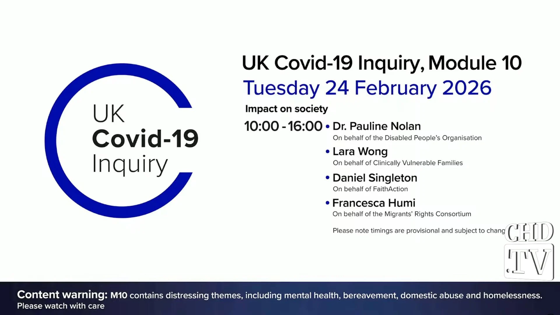 UK COVID-19 Inquiry Meeting | Feb. 24
