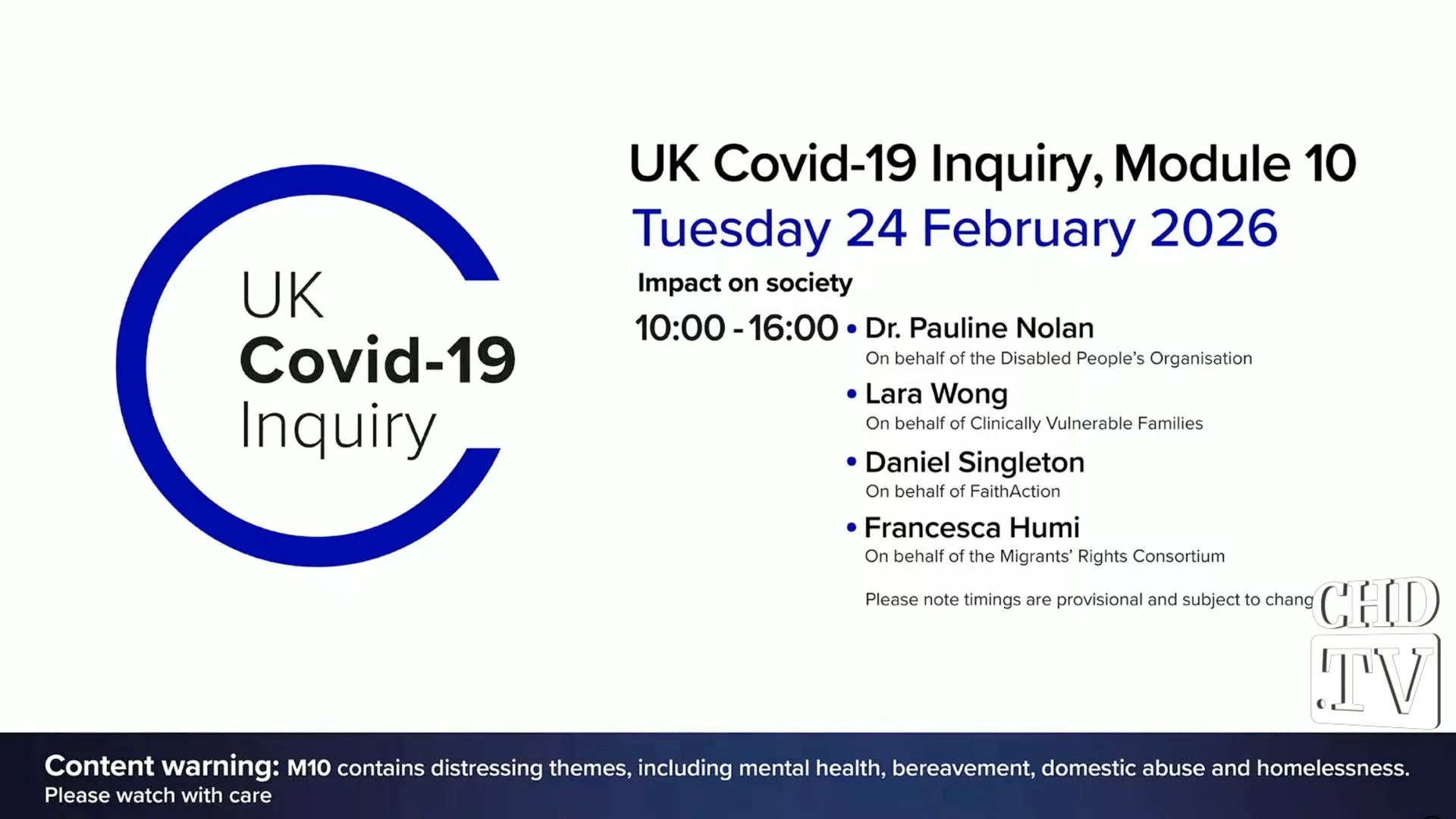 UK COVID-19 Inquiry Meeting | Feb. 24