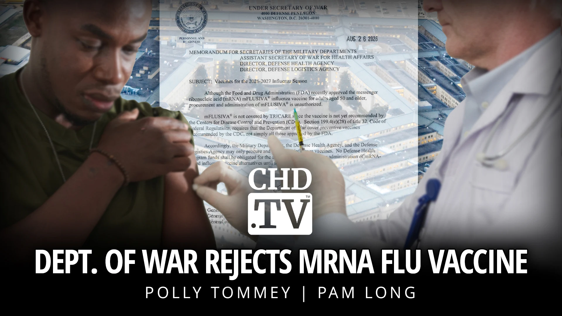 Dept. of War Rejects mRNA Flu Vaccine - Pam Long