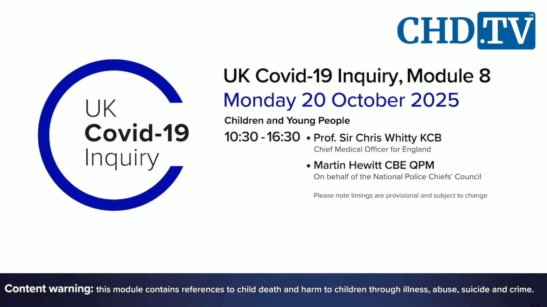 UK Covid-19 Inquiry Meeting | Oct. 20