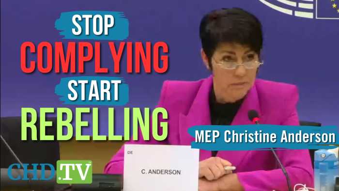 MEP Christine Anderson Issues Wake-Up Call: “You Cannot Comply Your Way Out of a Tyranny”