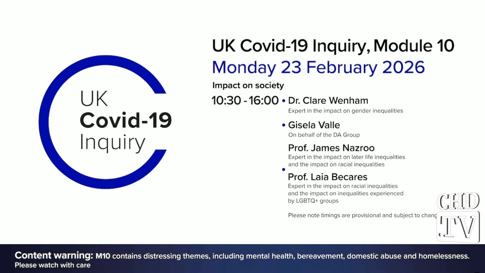 UK COVID-19 Inquiry Meeting | Feb. 23