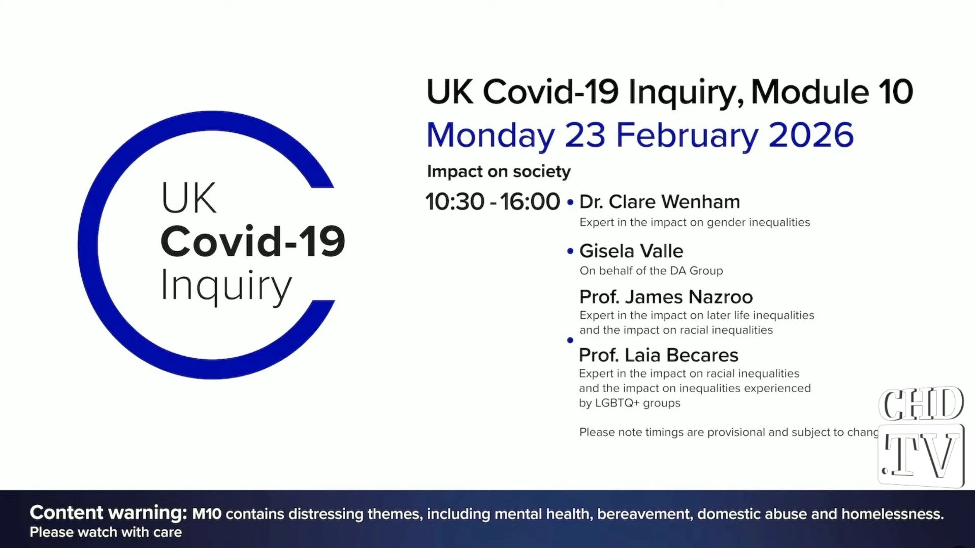 UK COVID-19 Inquiry Meeting | Feb. 23