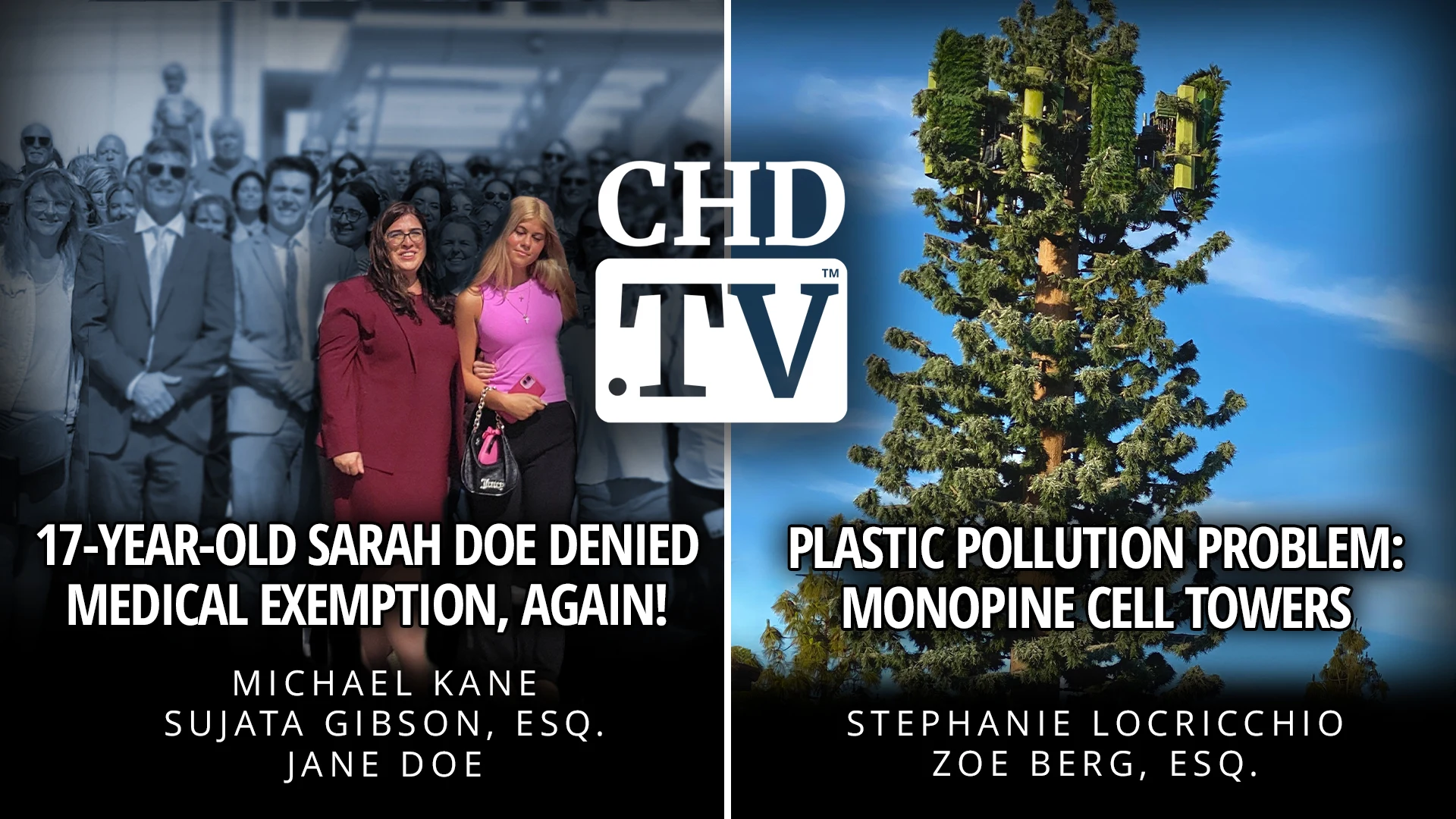 17-Year-Old Sarah DOE Denied Medical Exemption, Again! + Plastic Pollution Problem: Monopine Cell Towers
