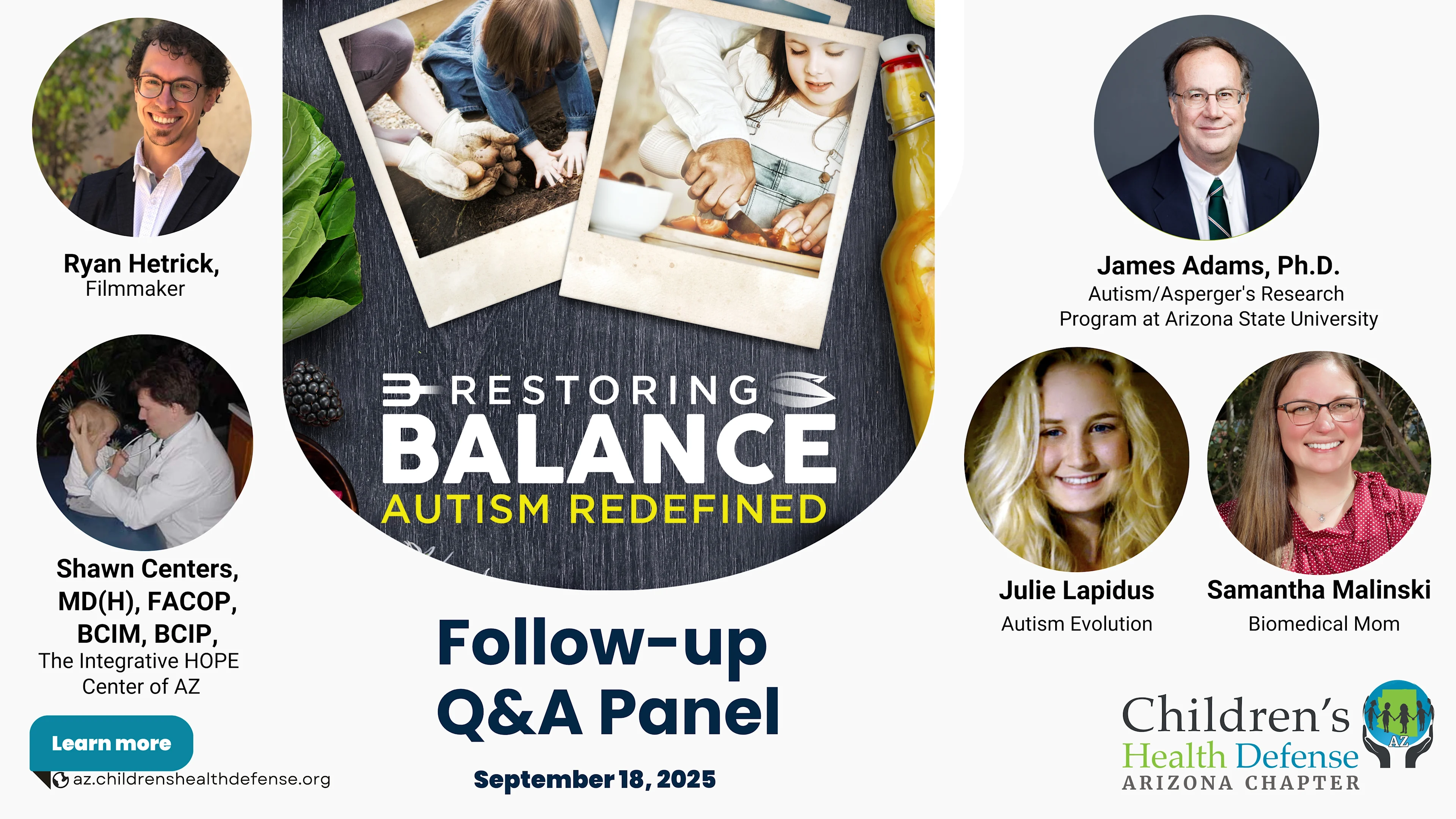 Restoring Balance: Autism Redefined Follow-up Q&A Panel with Filmmaker and Biomedical Practitioners