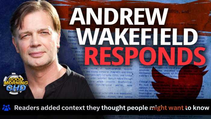 Andrew Wakefield Responds to Vicious Twitter ‘Fact-checks’