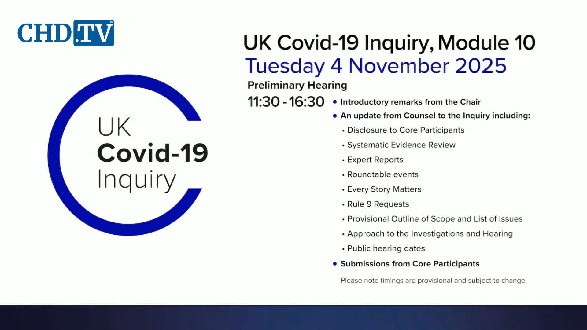 UK COVID-19 Inquiry Meeting | Nov. 4