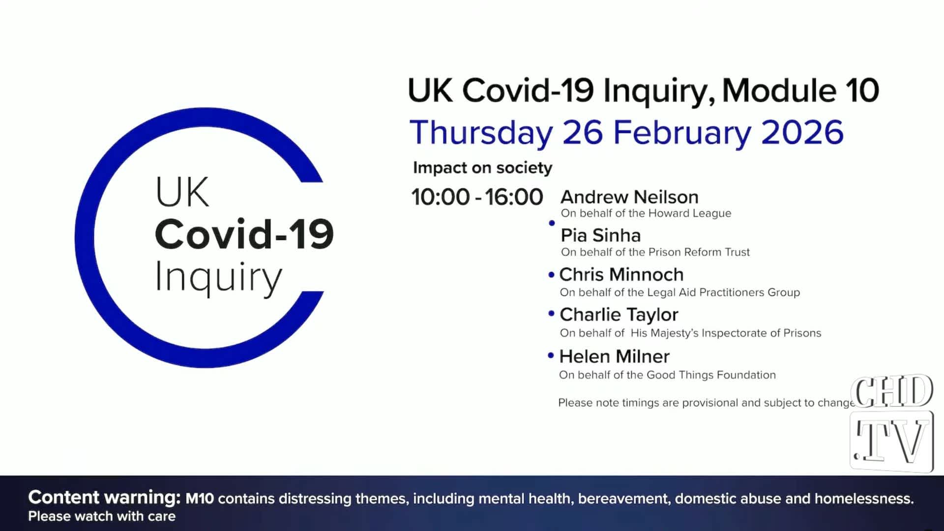 UK COVID-19 Inquiry Meeting | Feb. 26