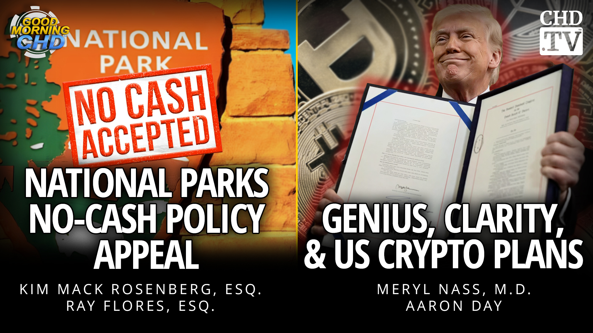 National Parks No-Cash Policy Appeal + GENIUS, Clarity, & US Crypto Plans