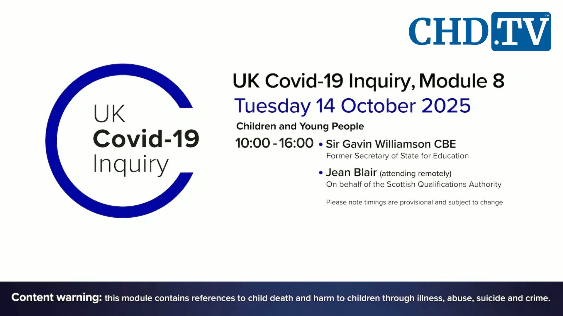 UK COVID-19 Inquiry Meeting | Oct. 14