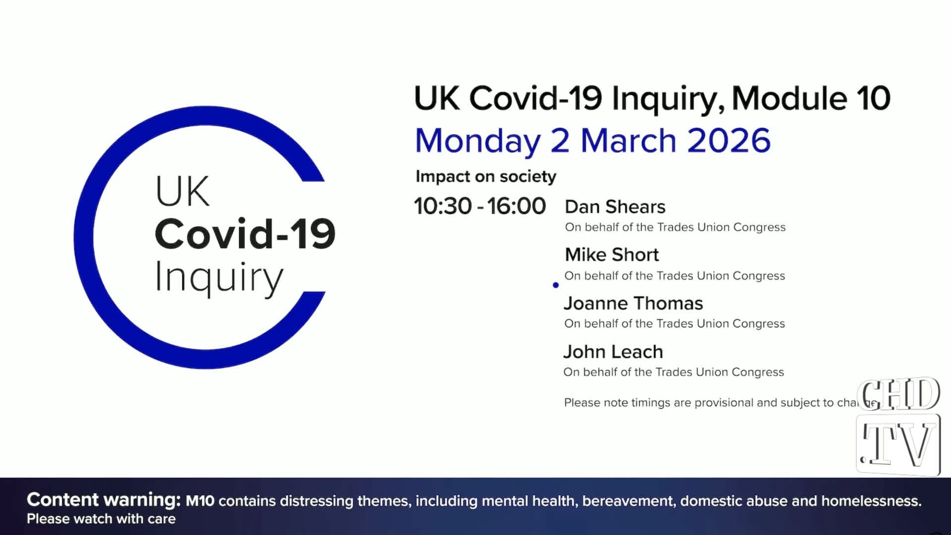 UK COVID-19 Inquiry Meeting | Mar. 2