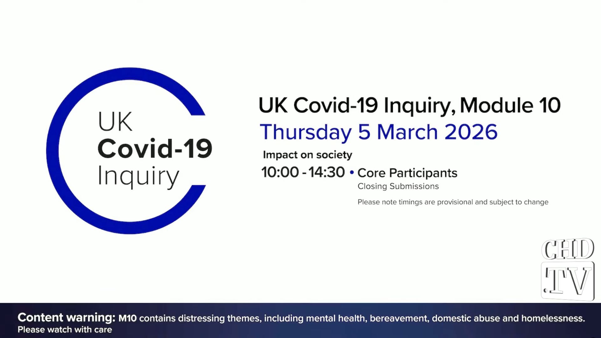 UK COVID-19 Inquiry Meeting | Mar. 5