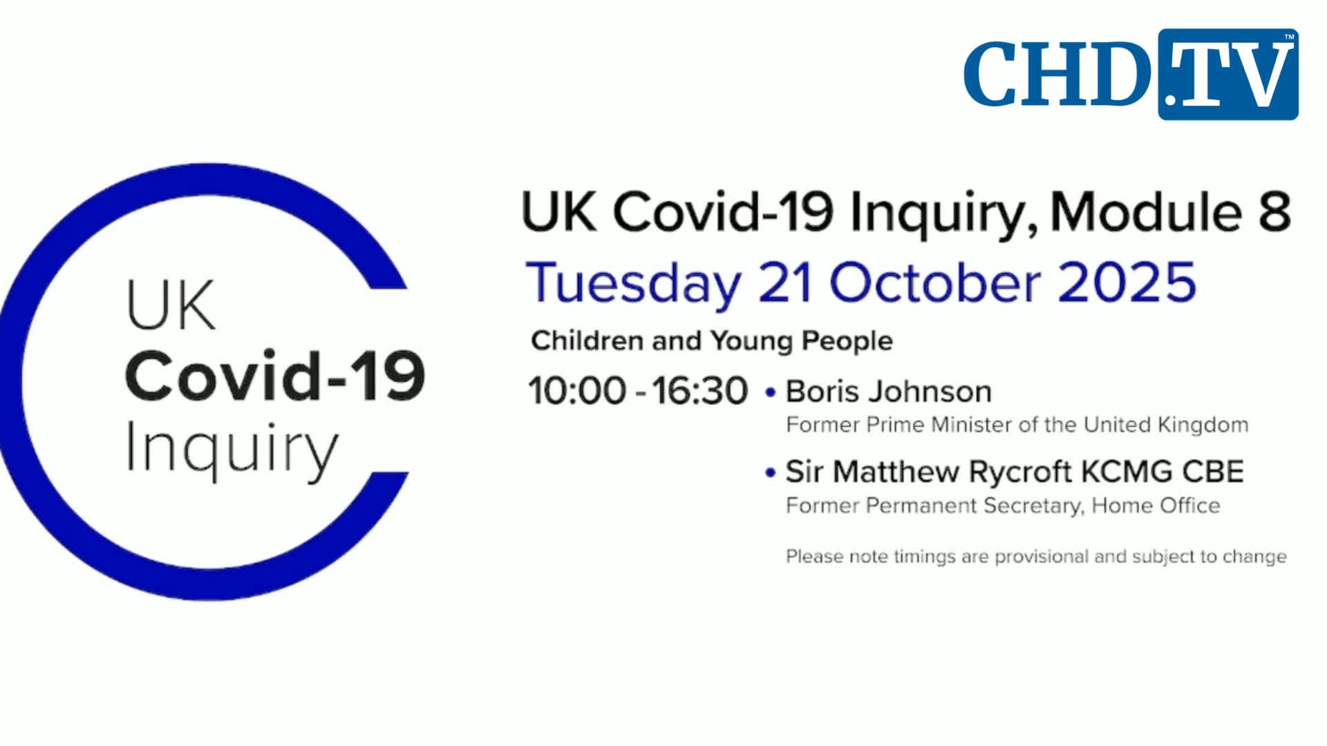 UK COVID-19 Inquiry Meeting | Oct. 21
