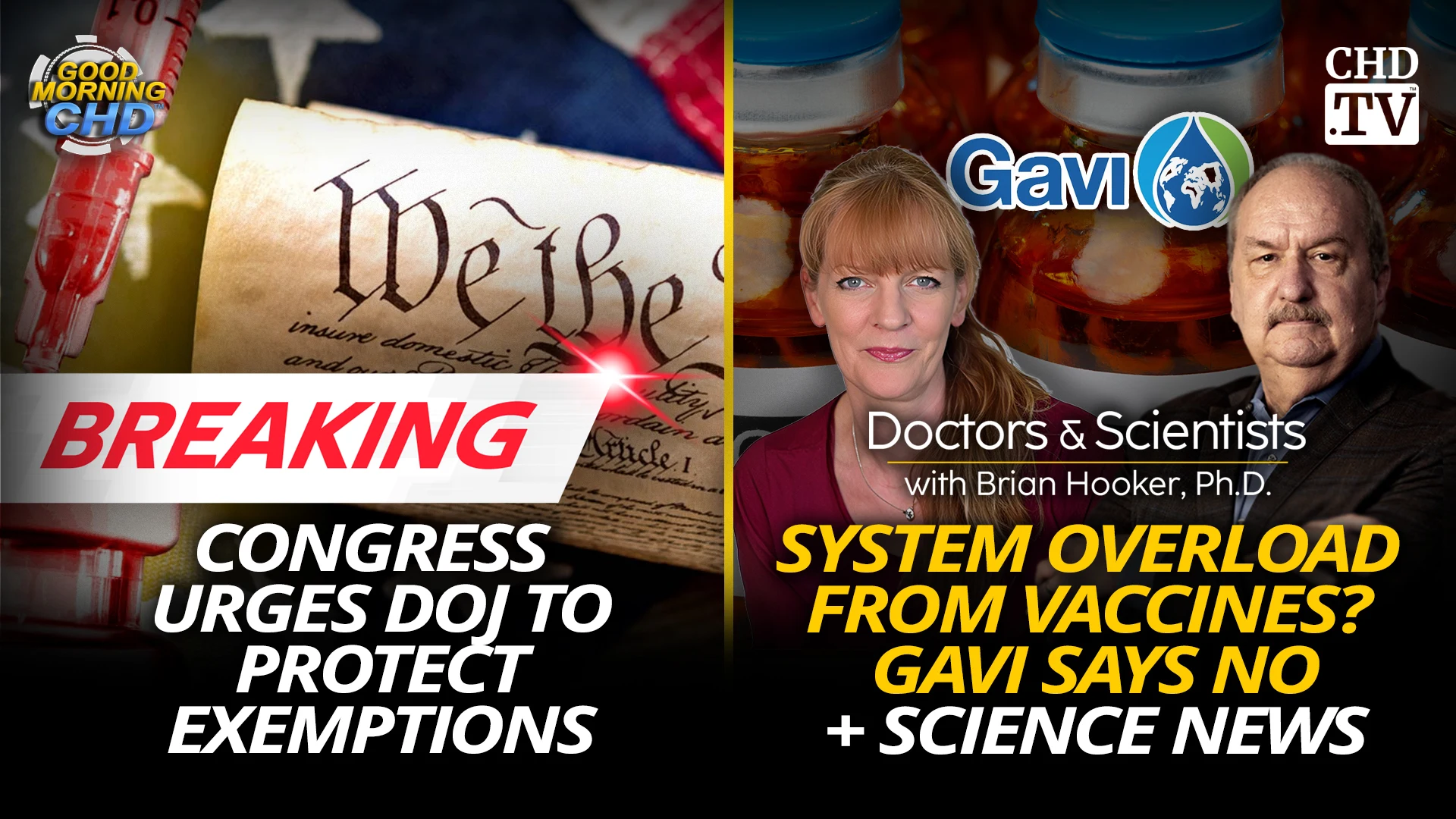 Congress  Urges DOJ to  Protect  Exemptions + System Overload From Vaccines? Gavi Says No + Science News