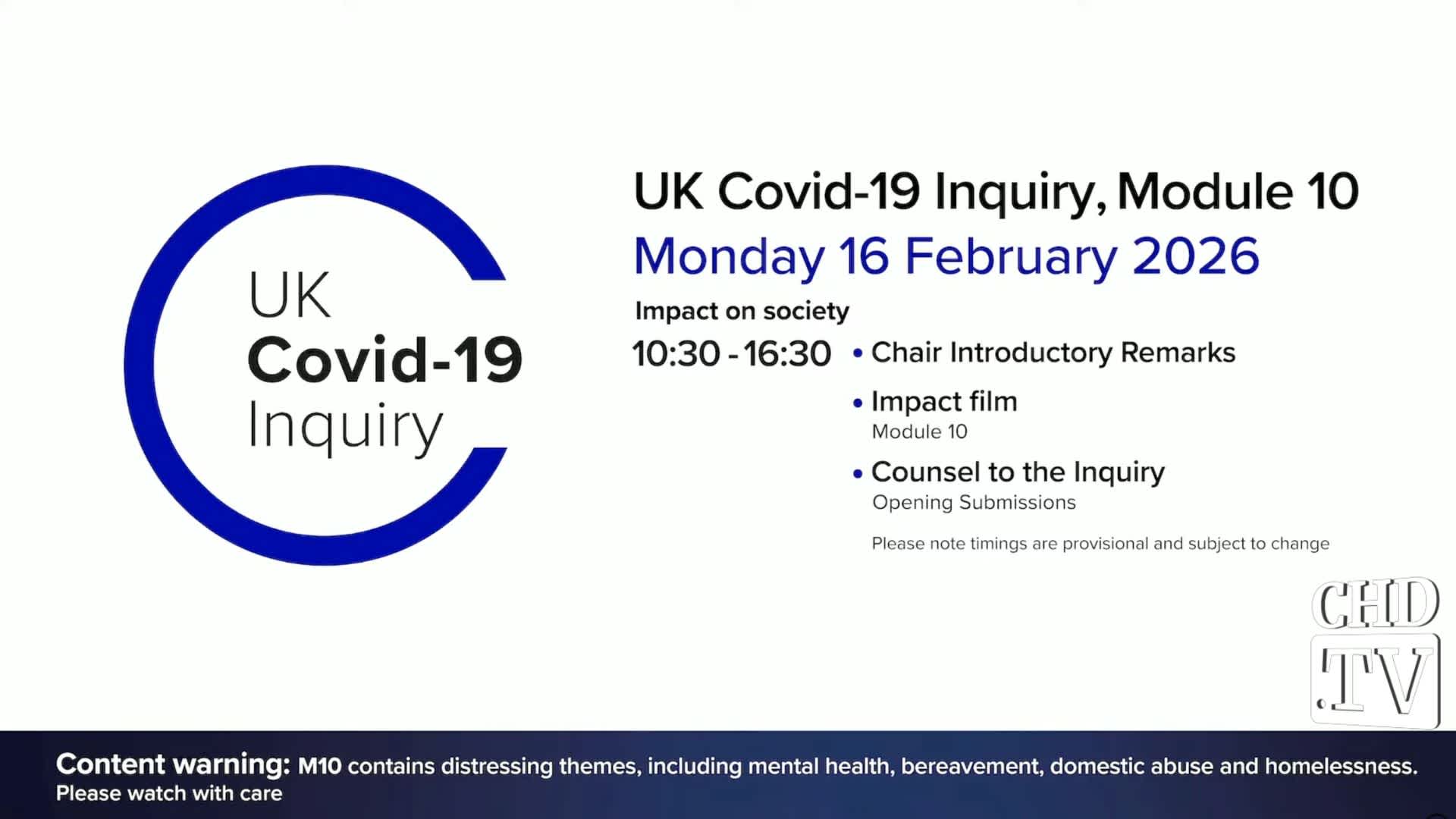 UK COVID-19 Inquiry Meeting | Feb. 16