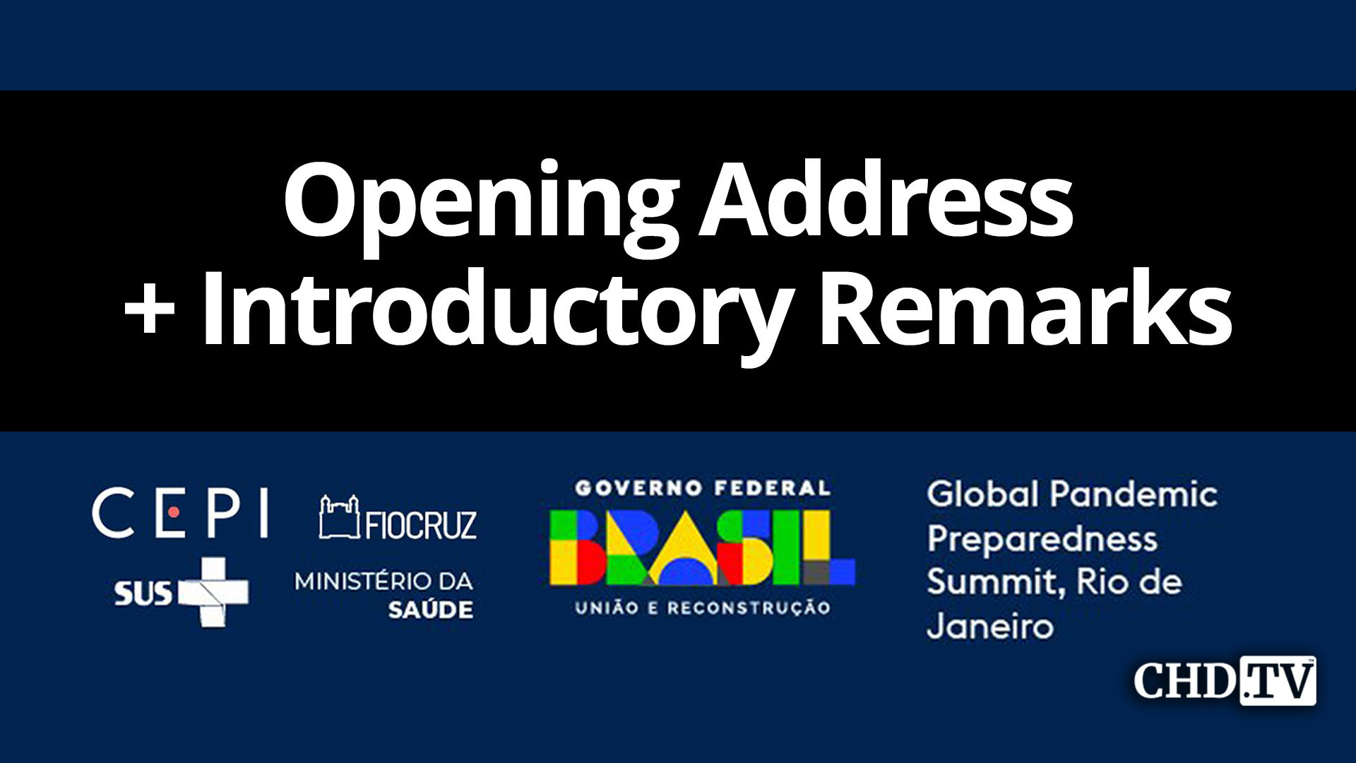 Opening Address + Introductory Remarks