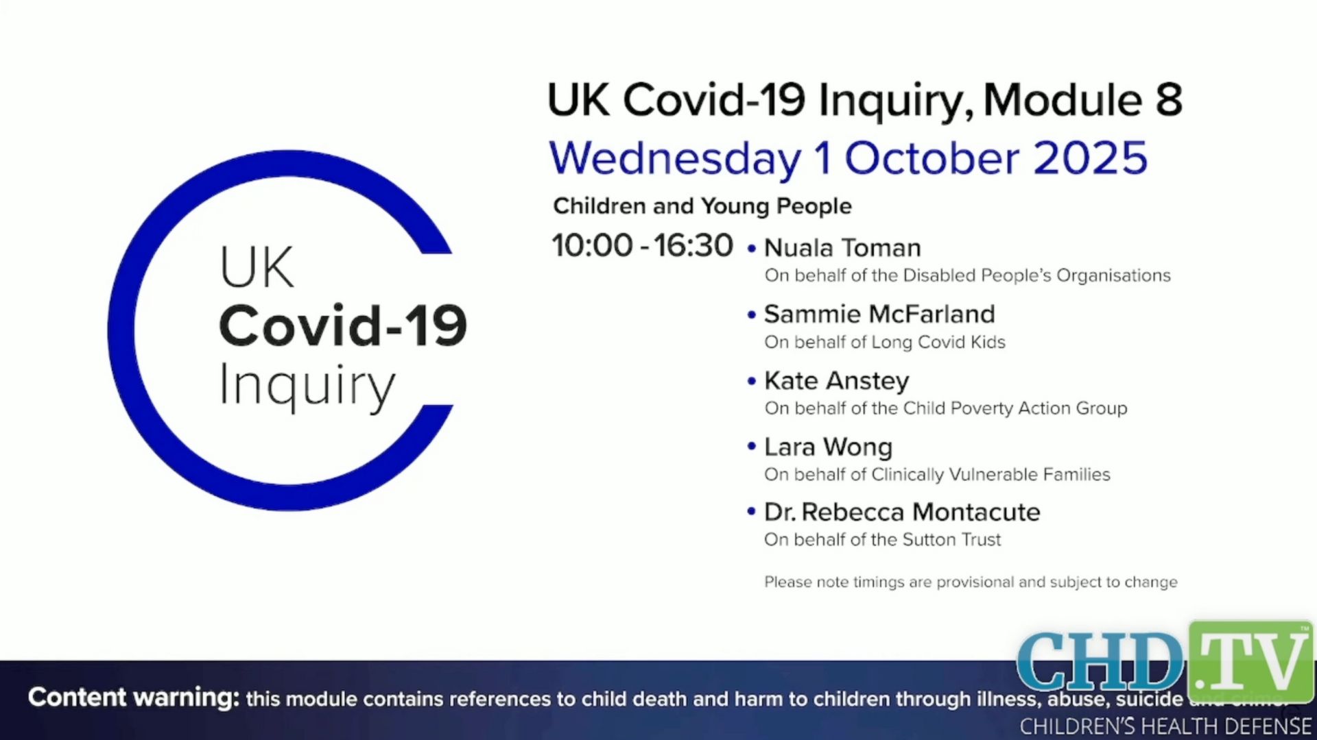 UK COVID-19 Inquiry Meeting | Oct. 1