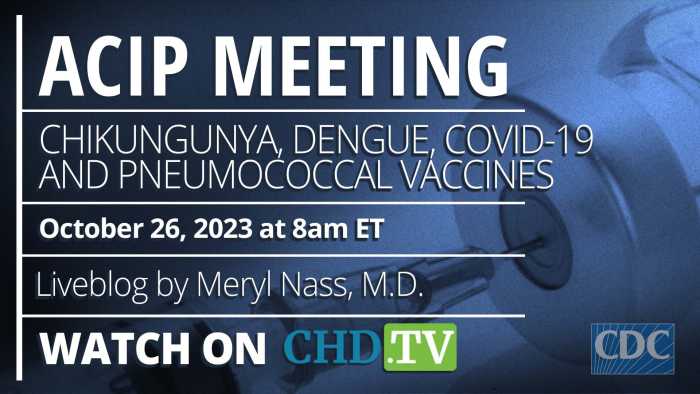 CDC ACIP Meeting | Chikungunya, Dengue, COVID-19 and Pneumococcal Vaccines | Oct. 26