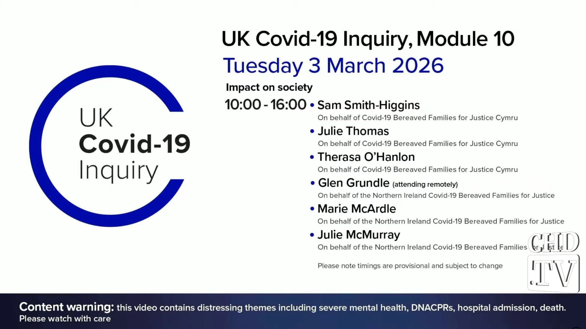 UK COVID-19 Inquiry Meeting | Mar. 3