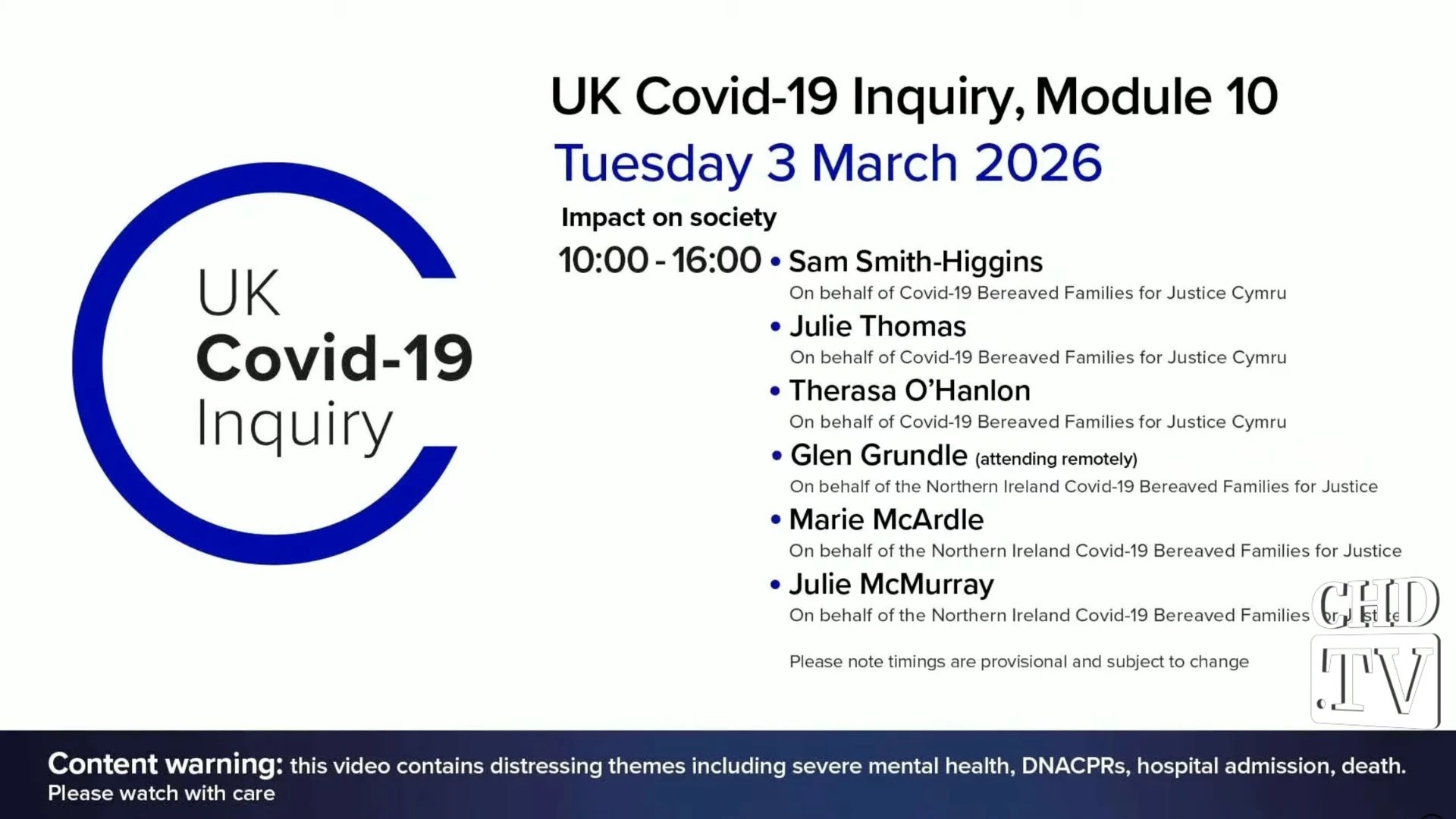 UK COVID-19 Inquiry Meeting | Mar. 3