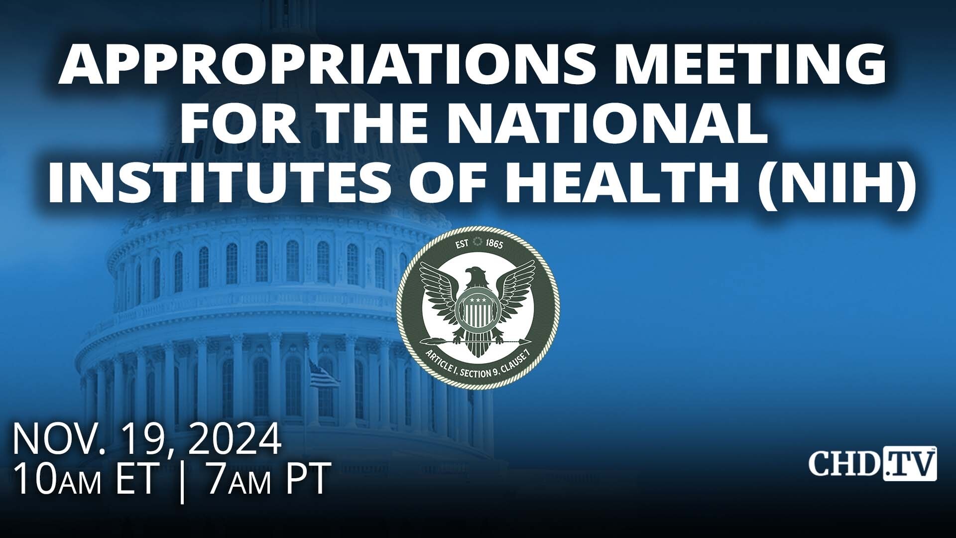 Appropriations Meeting for the National Institutes of Health (NIH)