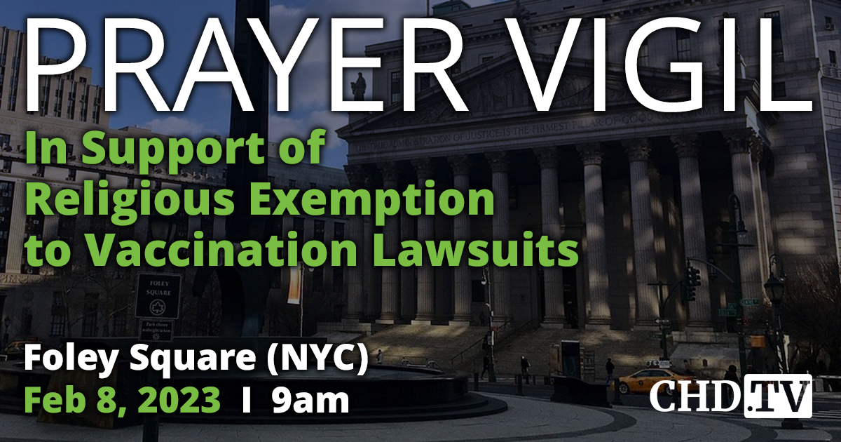 Prayer Vigil In Support of Religious Exemption to Vaccination Lawsuits — Foley Square, NYC