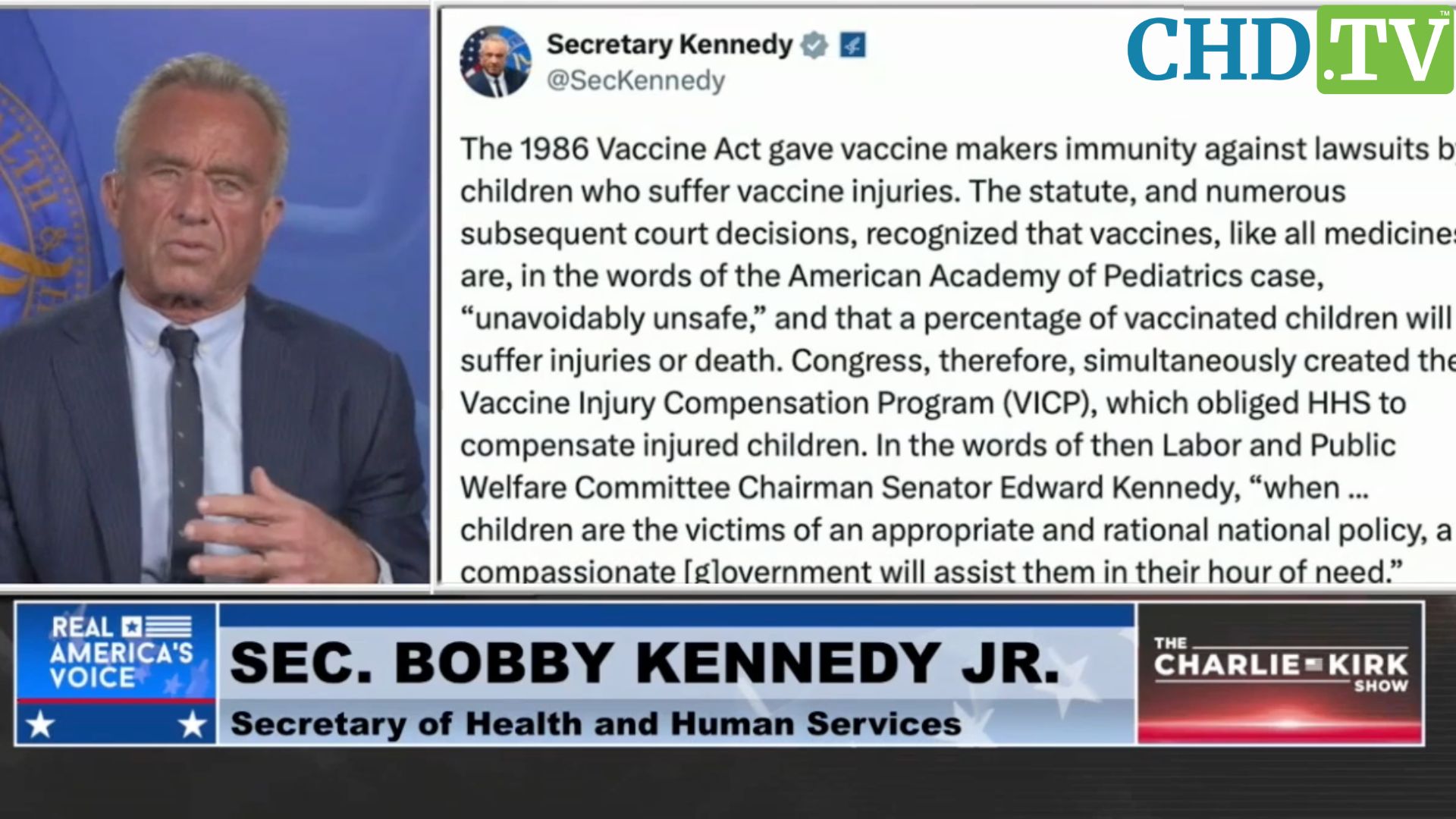 RFK Jr. Discusses the Vaccine Injury Compensation Program + More