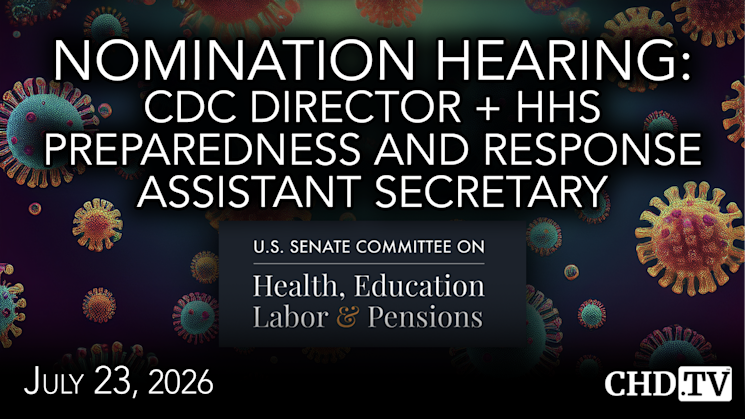 Nomination Hearing: Erica Schwartz for CDC Director + Sean Kaufman for HHS Preparedness and Response Assistant Secretary