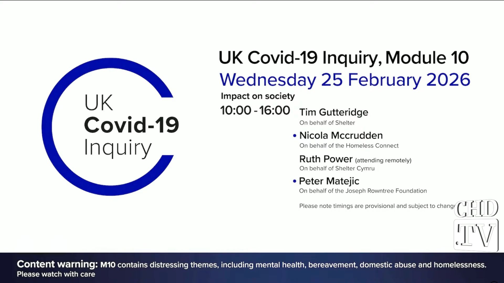 UK COVID-19 Inquiry Meeting | Feb. 25
